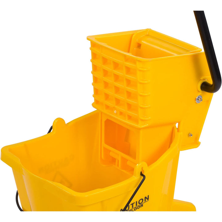 WEN 3-Shelf Janitorial Cart and 26-Quart Carlisle Mop Bucket with Side-Press Wringer Bundle Cart + Bucket