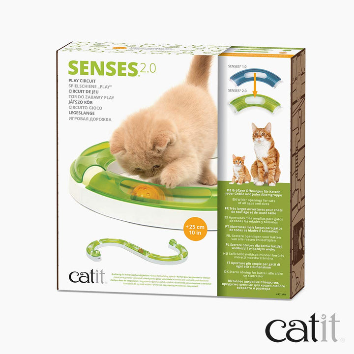 Catit Senses 2.0 Play Circuit Interactive Cat Toy - 8-Piece Closed-Track Ball Toy for All Breed Sizes Standard Packaging