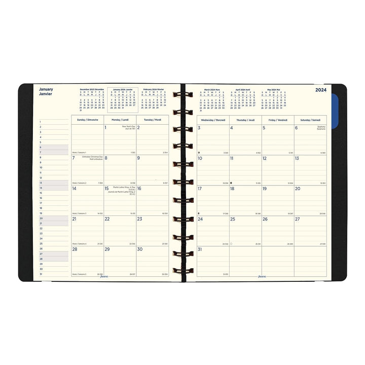 2024 Filofax 8.5-inch x 10.88-inch Academic & Calendar Monthly Planner, Black (C1811001)