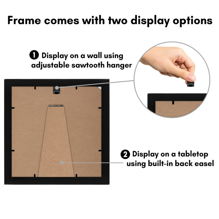 Americanflat 6x8 Picture Frame with Shatter-Resistant Glass - Use as 3x5 Frame with Mat or 6x8 Frame Without Mat - Signature Collection - Photo Frame for Tabletop and Wall Display - White 6x6