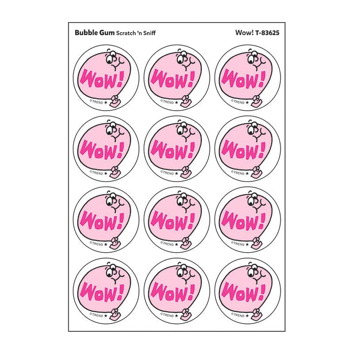 Wow!/Bubble Gum Retro Stinky Stickers by Trend; 24 Seals/Pack - Authentic 1980s Designs!