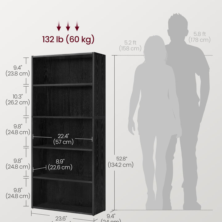 VASAGLE Bookshelf, 23.6 Inches Wide, 4-Tier Open Bookcase with Adjustable Storage Shelves, Floor Standing Unit, Cloud White ULBC164T14 1 Pack 4 Tiers (23.6"W x 42.4"H)