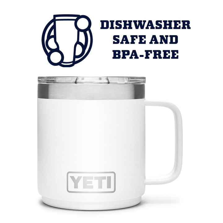 YETI Rambler 10 oz Stackable Mug, Vacuum Insulated, Stainless Steel with MagSlider Lid, White