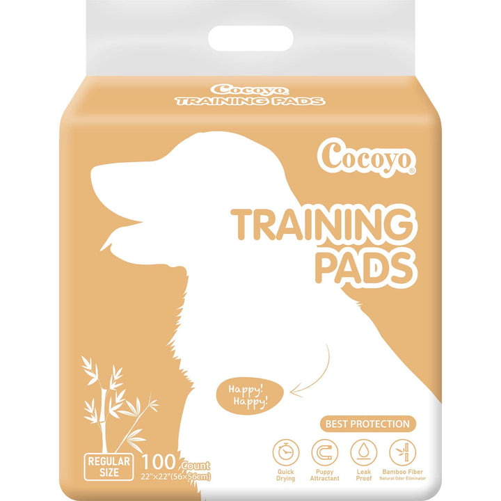 COCOYO Earth Friendly Bamboo Training Pads | Eco Friendly Puppy Pads for All Dogs | 100 Super Absorbent Puppy Training Pads, Deodorizing Dog Training Pads for Pets 22" x 22" Bamboo