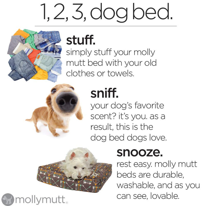 Molly Mutt Small Dog Bed Cover - Daysleeper Print - Measures 22x27x5 - 100% Cotton - Durable - Breathable - Sustainable - Machine Washable Dog Bed Cover
