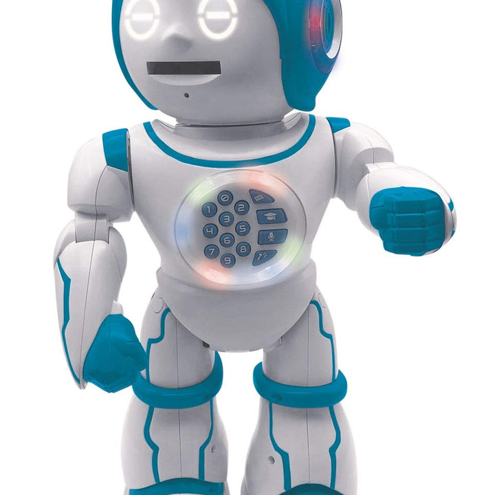 LEXIBOOK Powerman Kid - Educational and Bilingual English/Spanish Robot - Walking Talking Dancing Singing Toy - STEM Programmable Telling Creating Stories - Quizzes Shooting Discs for kids - ROB90US