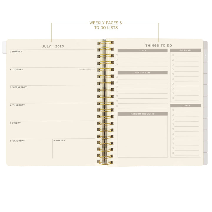 Graphique 2024 Spiral Vegan Leather Planner | 18 Month Organizer July 2023 - Dec. 2024 | Weekly & Monthly Spreads | To-Do & Note List | Reference Tabs | Reminder Stickers | Go Your Way | 8 x 10