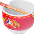 Silver Buffalo Disney Mickey Mouse Lunar Chinese New Year Tiger Ceramic Ramen Noodle Rice Bowl with Chopsticks, Microwave Safe, 20 Ounces