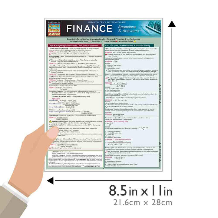 Finance Equations & Answers (Quick Study Academic)