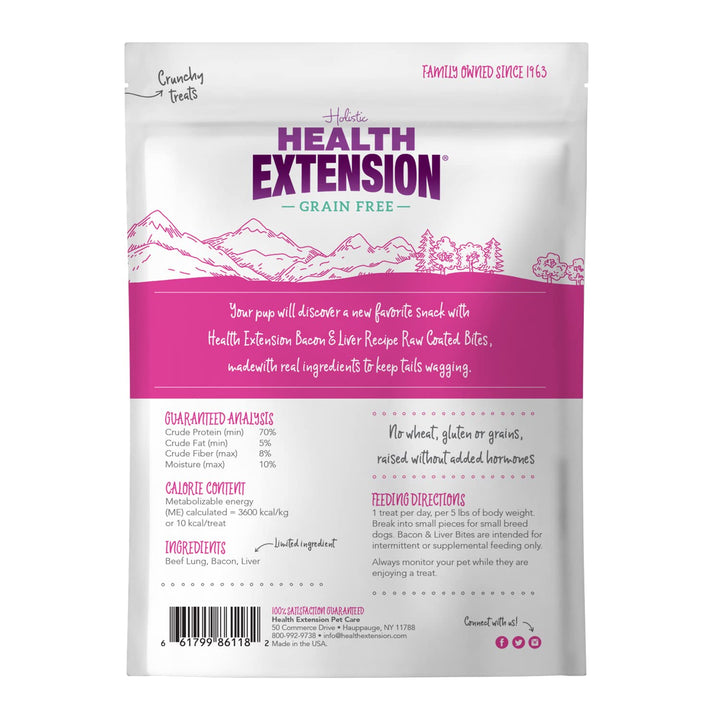 Health Extension Freeze Dried Dog Treat, Gluten & Grain-Free, Puppy Training Treats, Bacon and Liver (5 Oz / 142 g) Bacon & Liver