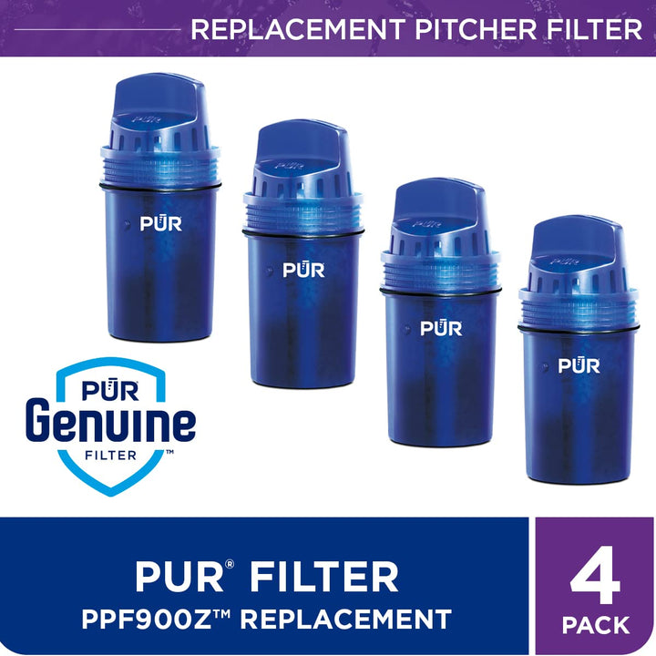 PUR Water Pitcher Replacement Filter (Pack of 4) and PUR PLUS Large Filtered Water Dispenser, 30 Cup