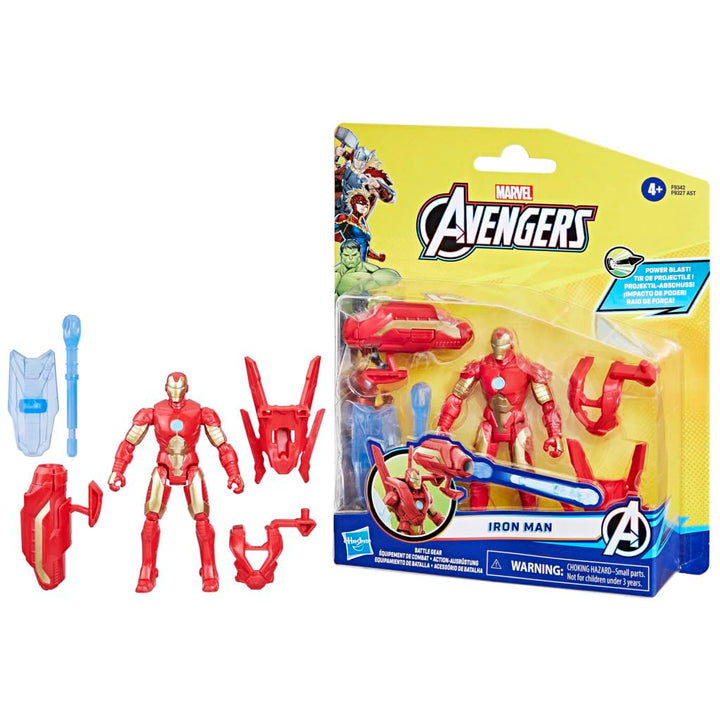 Marvel Epic Hero Series Battle Gear Iron Man Action Figure, 4-Inch, Avengers Super Hero Toys for Kids Ages 4 and Up Iron Man (Battle Gear)