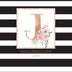 Weekly & Monthly Planner 2019: Black and White Stripes with Rose Gold Monogram Letter J and Pink Flowers (7.5 x 9.25”) Vertical Striped AT A GLANCE Personalized Planner for Women Moms Girls and School