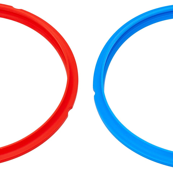 Instant Pot 2-Pack Sealing Ring, Inner Pot Seal Ring, Electric Pressure Cooker Accessories, Non-Toxic, BPA-Free, Replacement Parts, Red/Blue, 5 and 6 QT 6Qt - 2pk