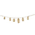 Deco 79 Gold Metal Tibetan Inspired String Hanging Decorative Bells with Jute Hanging Rope 4" x 8" x 52" - Cone 52" x 4" x 8"