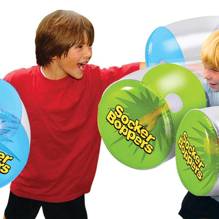 Socker Boppers Inflatable Boxing Pillows - One Pair Boppers – Clear, Box and Bop, Durable Vinyl, Active Outlet That aids in Agility, Balance and Coordination, Safe Fun Indoor or Out, Great Gift