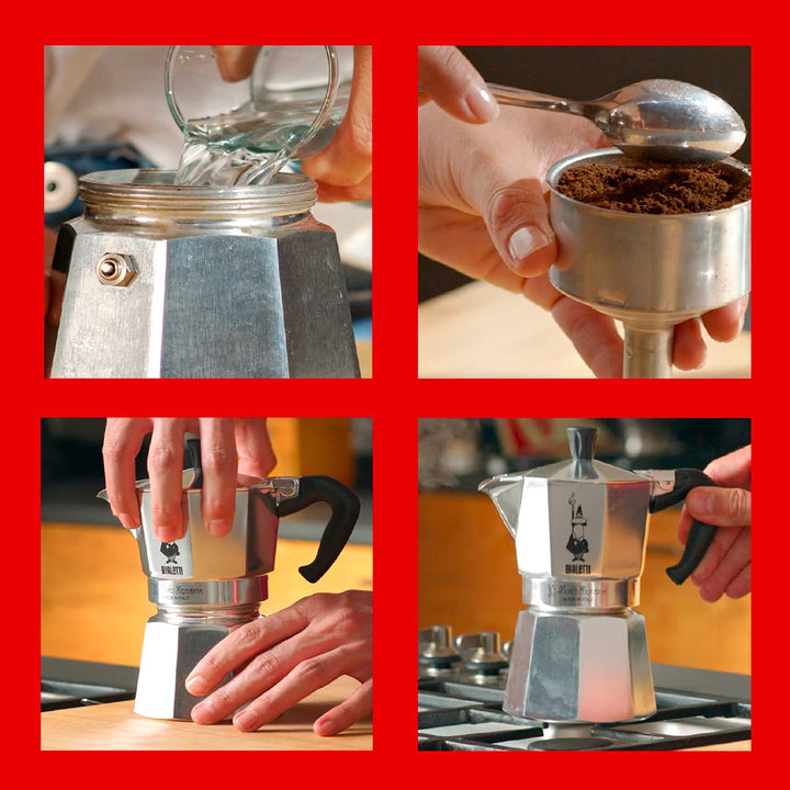 Bialetti - Moka Express: Iconic Stovetop Espresso Maker, Makes Real Italian Coffee, Moka Pot 1 Cup (2 Oz - 60 Ml), Aluminium, Silver