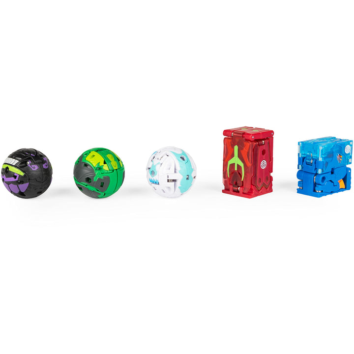 Bakugan Geogan Brawler 5-Pack, Exclusive Hyenix and Insectra Geogan and 3 Collectible Action Figures Hyenix & Insectra