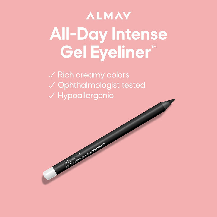 Almay Gel Eyeliner, Waterproof, Fade-Proof Eye Makeup, Easy-to-Sharpen Liner Pencil, 100 All Day Grey, 0.045 Oz