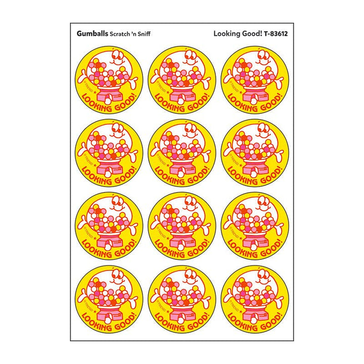 Looking Good!/Gumballs Scent Retro Stinky Stickers by Trend; 24/Pack - Authentic 1980s Designs!