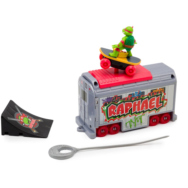 Teenage Mutant Ninja Turtles 5" Switch Kick Subway Launcher - Raphael -Launch and Battle with Ninja Action - Ages 3+