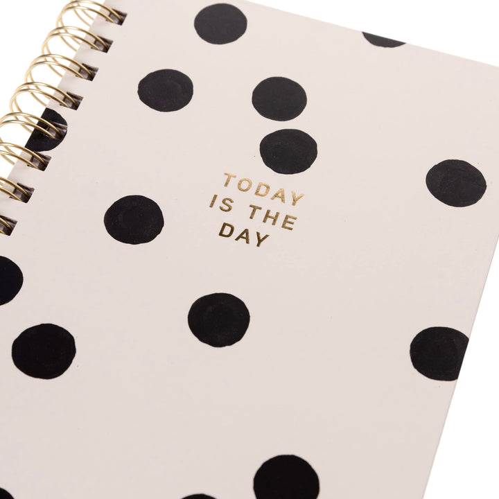 Graphique Hardbound Spiral Journal | Polka Dot Design | Premium Paper | Notebook | Diary | Lists | Record Month and Date | Great Gift | 160 Ruled Pages | 6.25” x 8.25”