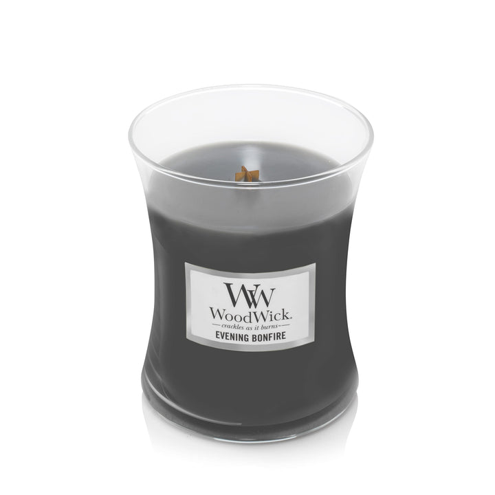 WoodWick Evening Bonfire (9.7 oz.) and Sand & Driftwood (9.7 oz.) Medium Hourglass Candles