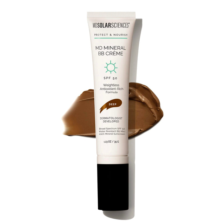 MDSolarSciences Crème Mineral Beauty Balm SPF 50 OilFree Tinted Matte BB Crème Deep Brown 1.23 Ounce (Pack of 1)