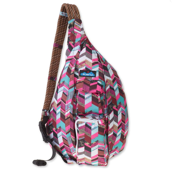 KAVU Original Rope Sling Bag Polyester Crossbody Backpack - Carbon Tribal One Size