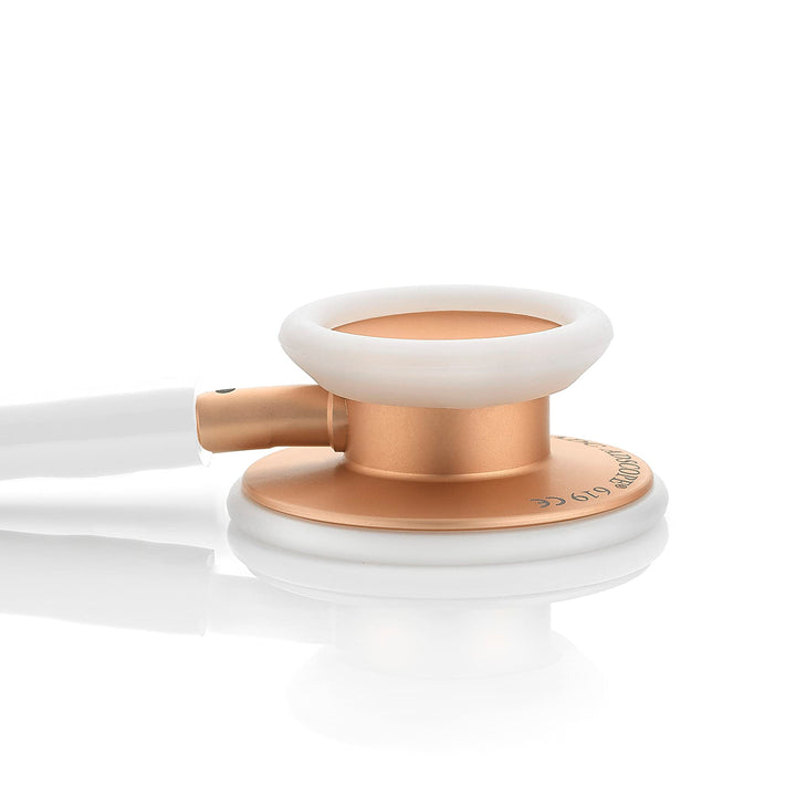 ADC Adscope Lite Model 619 Ultra Lightweight Clinician Stethoscope with Tunable AFD Technology, Lifetime Warranty, Rose Gold with White Tubing Adscope Lite 619 - New Version