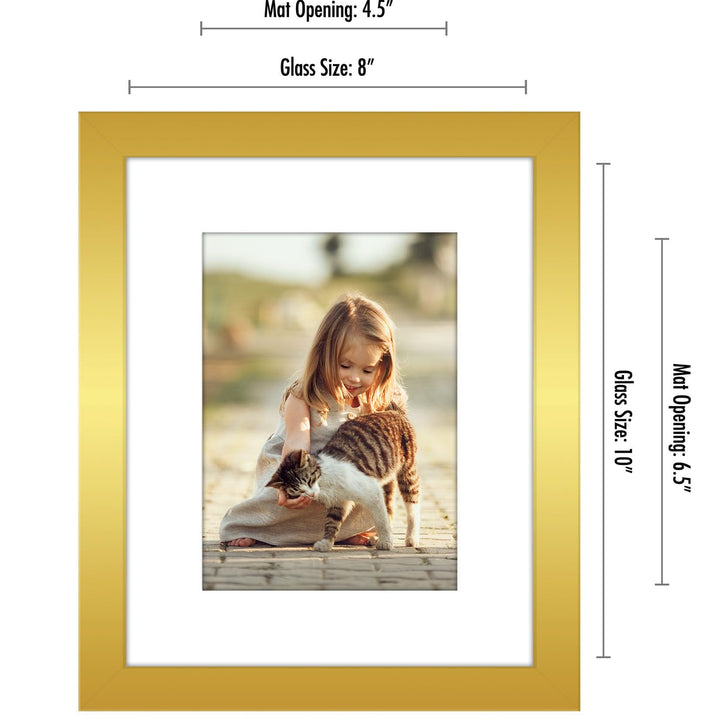 Americanflat 6x8 Picture Frame with Shatter-Resistant Glass - Use as 3x5 Frame with Mat or 6x8 Frame Without Mat - Signature Collection - Photo Frame for Tabletop and Wall Display - White 6x6