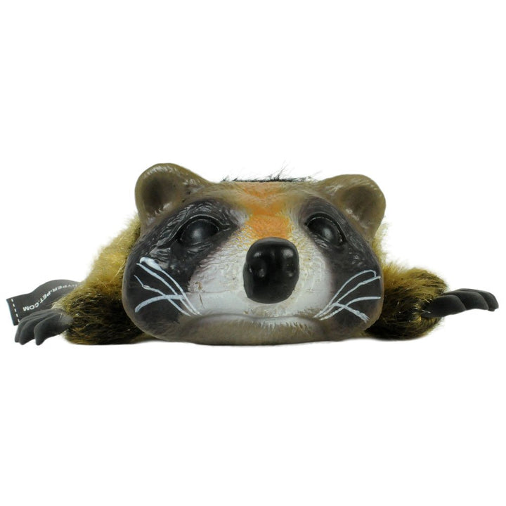 Hyper Pet Real Skinz Plush Dog Toy with Squeaker, Raccoon Brown Large