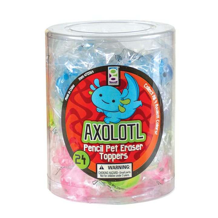 Raymond Geddes Axolotl Pencil Top Erasers (Pack of 24)