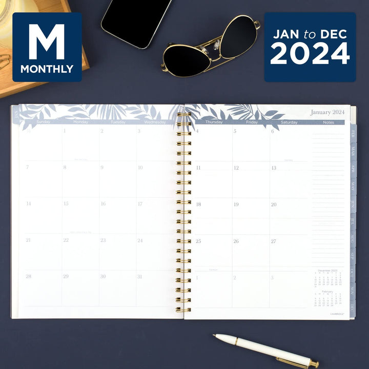 Cambridge 2024 Weekly & Monthly Planner, 8-1/2" x 11", Large, Elena (1680-905-24)