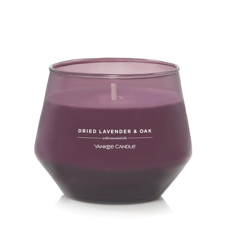 Yankee Candle Studio Medium Candle, Dried Lavender & Oak, 10 oz: Long-Lasting, Essential-Oil Scented Soy Wax Blend Candle | 40-65 Hours of Burning Time Dried Lavender & Oak