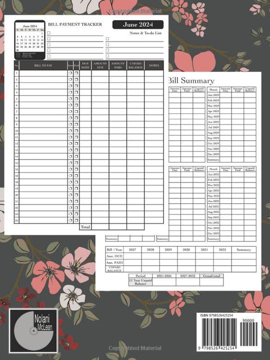 12 Year Bill Payment Tracker 2021-2032: July 2021 - December 2032 | Simple monthly bill organizer planner for twelve years | Cover with white pink ... Monthly Bill Planner July 2021-December 2032)