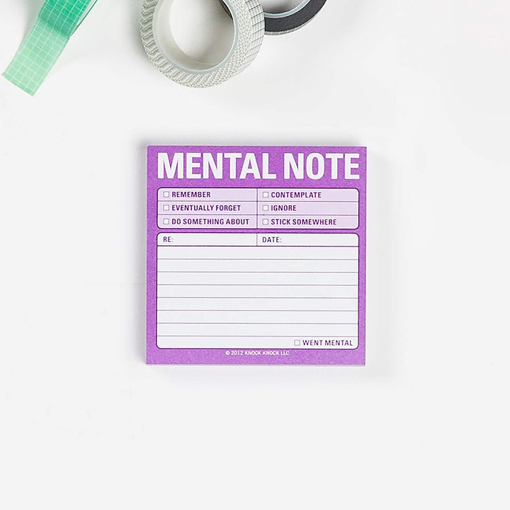 1-Count Knock Knock Mental Note Sticky Notes, To Do List Notepads, 3 x 3-inches each