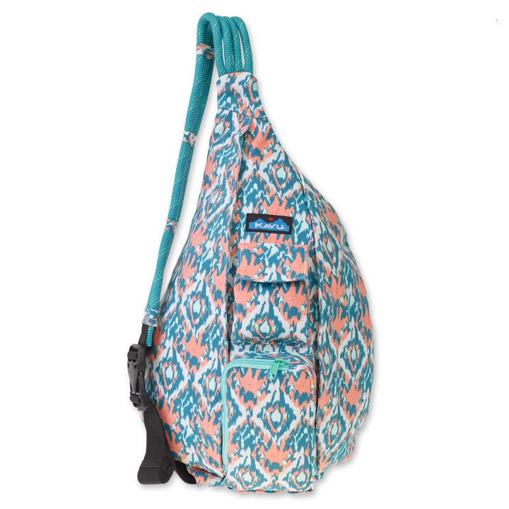 KAVU Original Rope Bag Sling Pack with Adjustable Rope Shoulder Strap Beach Doodle