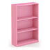 FURINNO JAYA Simple Home 3-Tier Adjustable Shelf Bookcase, Pink