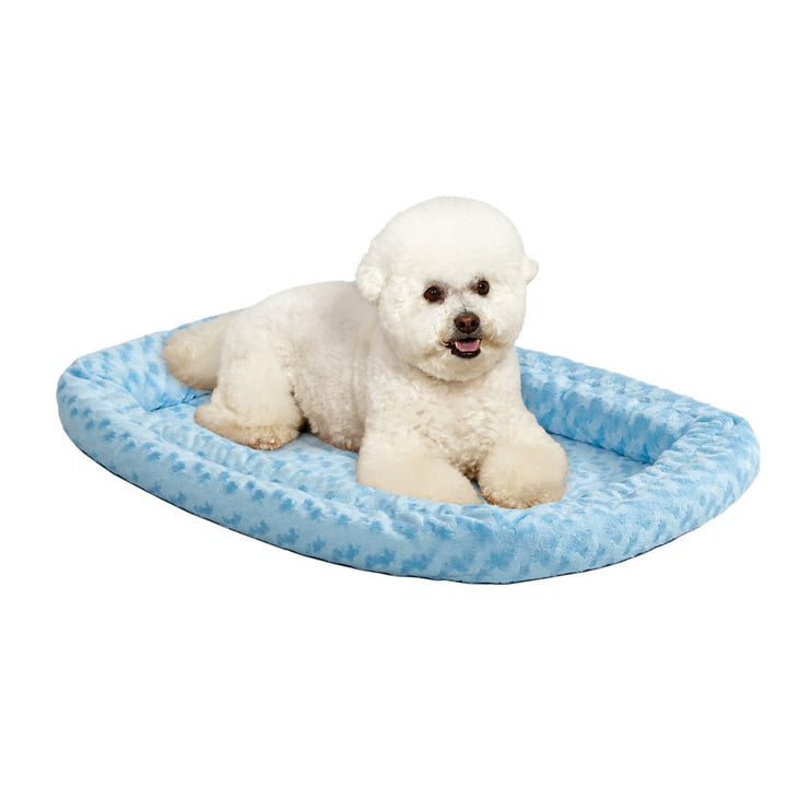 MidWest Homes for Pets Double Bolster Pet Bed | Blue 36-Inch Dog Bed ideal for Medium / Large Dog Breeds & fits 36-Inch Long Dog Crates