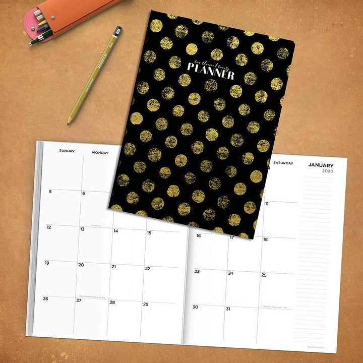 2020 Golden Dots Medium Monthly Planner