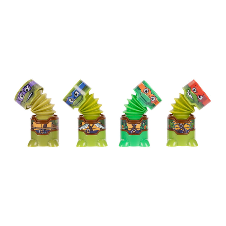 TMNT Figures 4-Pack Officially Licensed Bendable Fun Iconic Characters, Great Sensory Fidget Play Pop Out Tubes