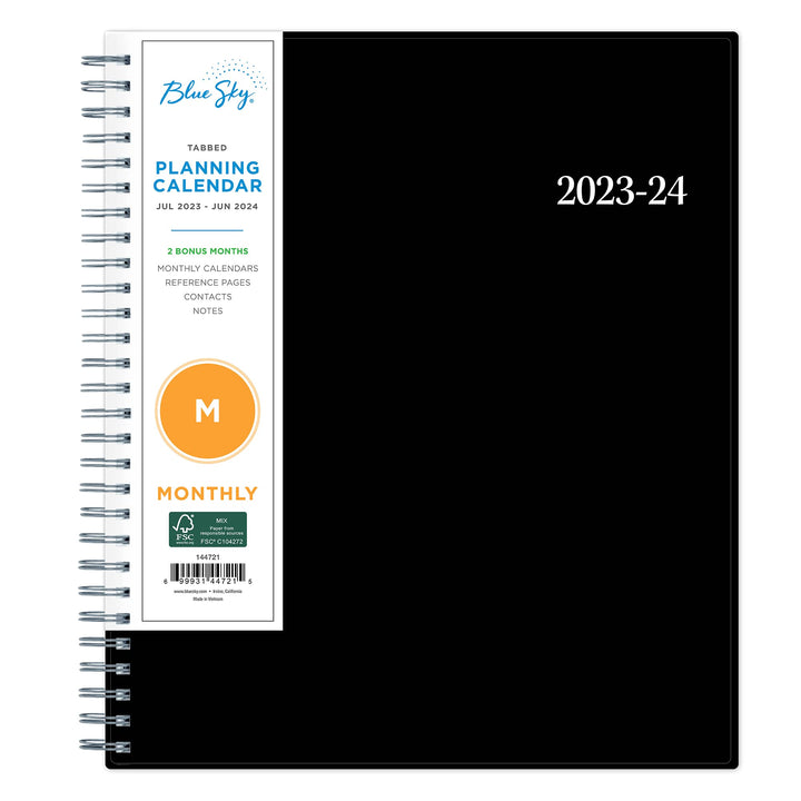 Blue Sky 2023-2024 Academic Year Monthly Planner, 8" x 10", Flexible Cover, Wirebound, Enterprise (144721) Old Version