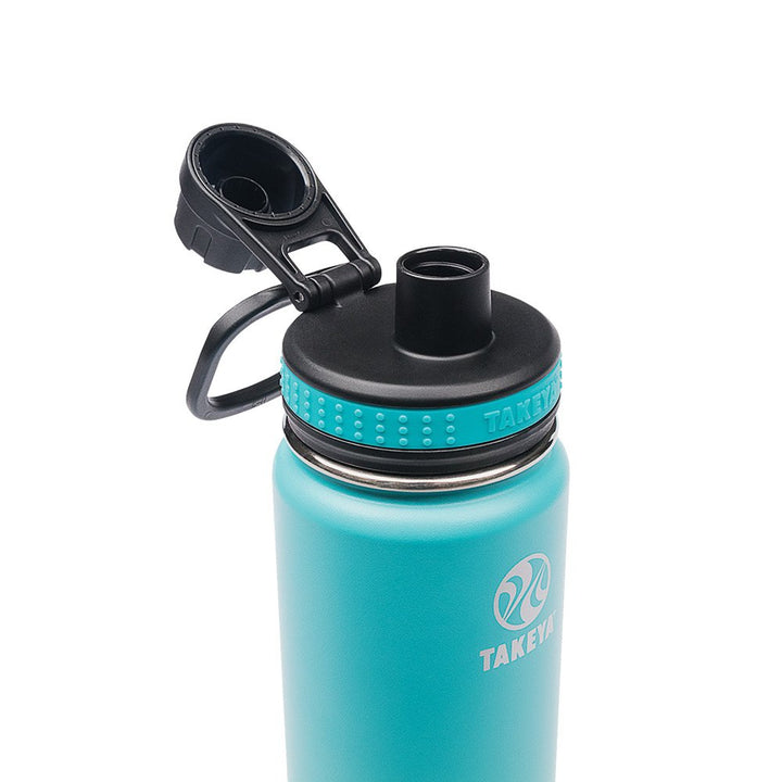 Takeya Originals 18 oz Vacuum Insulated Stainless Steel Water Bottle with Straw Lid, Ocean