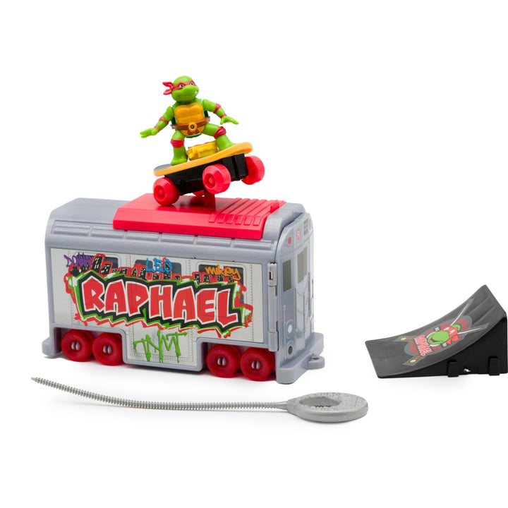 Teenage Mutant Ninja Turtles 5" Switch Kick Subway Launcher - Raphael -Launch and Battle with Ninja Action - Ages 3+