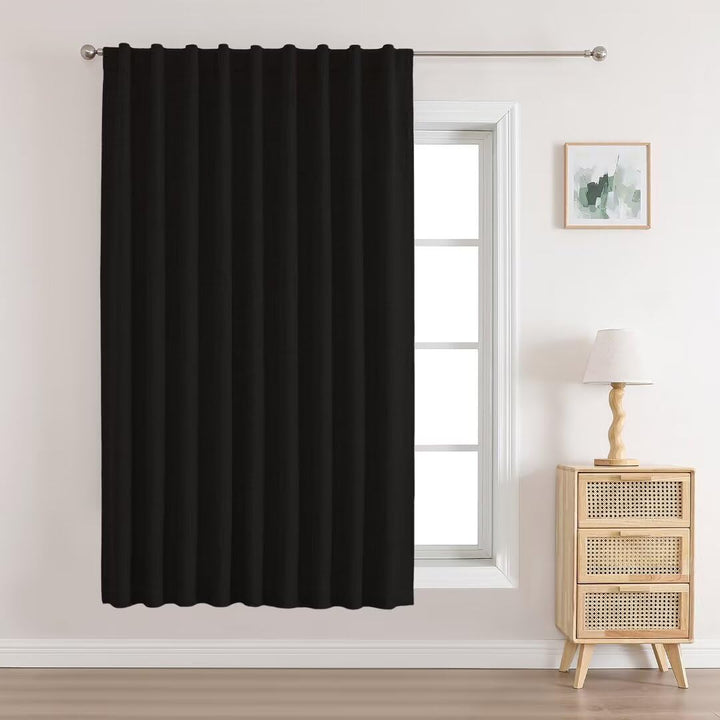 Joydeco 100% Black Out Curtains 63 inch Long 2 Panels Burg Natural Blackout Linen Drapes for Bedroom Living Room Darkening Curtain Thermal Insulated Back tab Rod Pocket(37x63 inch,Sage Green) Sage Green 37"W x 63"L (Pack of 2)