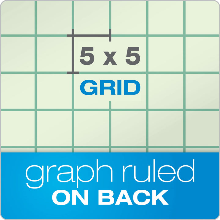 TOPS Engineering Notebooks, Graph Notebooks, 3 Pk Quad Ruled Pad, 8-1/2" x 11", Glue, 5 x 5 Graph Rule on Back, Green Tint Paper, 3-Hole Punched, 100 Sheets per Pad (35507A)