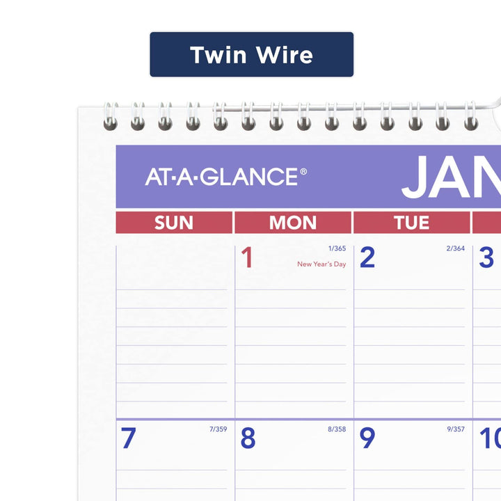 AT-A-GLANCE 2024 Wall Calendar, 12" x 17", Medium Tall, Spiral Bound, Monthly (PM22824) 2024 Old Edition