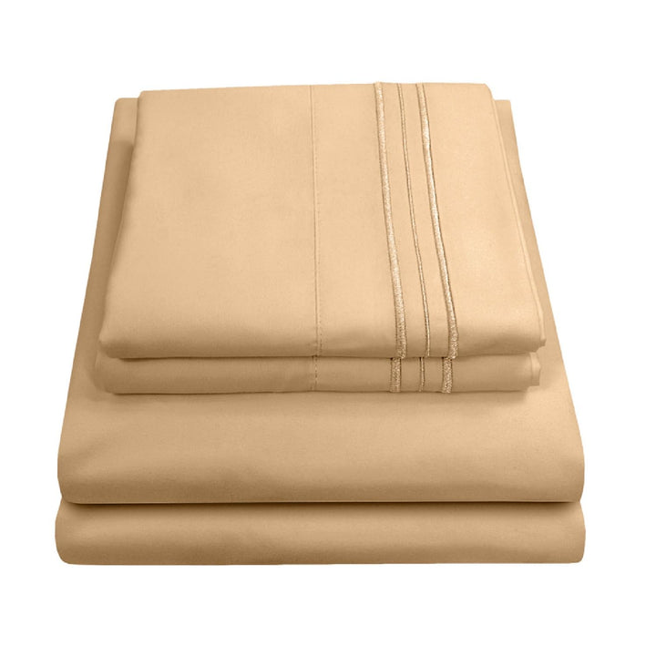 Full Size Sheet Sets - Breathable Luxury Sheets with Full Elastic & Secure Corner Straps Built In - 1800 Supreme Collection Extra Soft Deep Pocket Bedding Set, Sheet Set, Full, Taupe