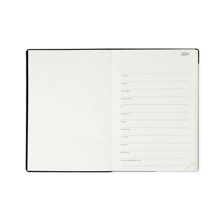 Legami - Medium Daily Diary, 12 Months, from January 2024 to December 2024, Elastic Closure, January 2025 Monthly Planner, Final Pocket, Removable Address Book, 12 x 18 cm, Holo Fairy Colour